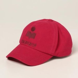 Authentic Isabel Marant Tyron Logo Cap in Red